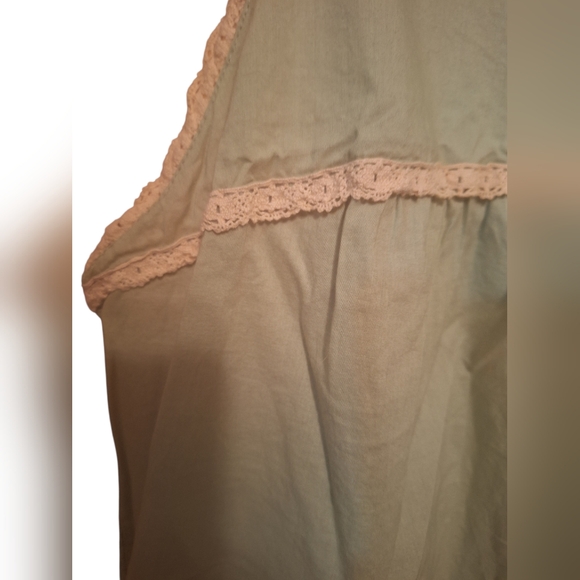 Sleep Sense Lightweight Green Cotton Pullover Sleeveless Lace Top Ladies 1X NWT - Picture 3 of 4